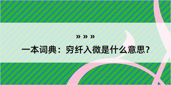 一本词典：穷纤入微是什么意思？