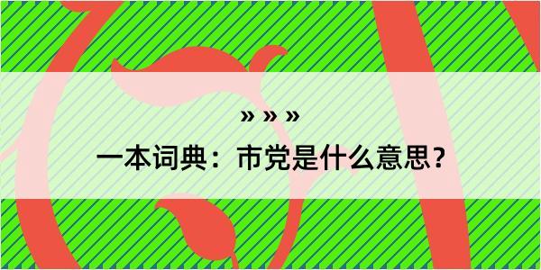 一本词典：市党是什么意思？