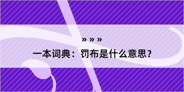 一本词典：罚布是什么意思？