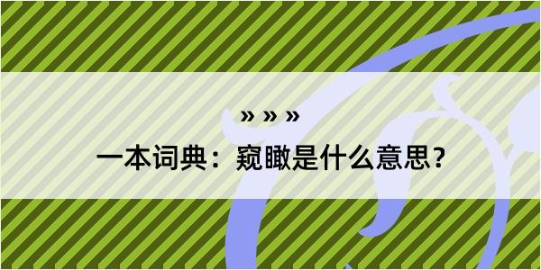 一本词典：窥瞰是什么意思？