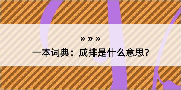 一本词典：成排是什么意思？