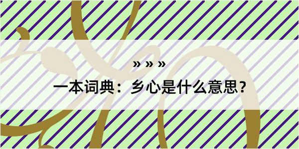 一本词典：乡心是什么意思？