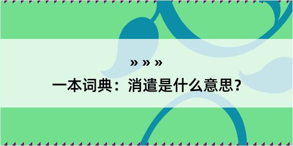 一本词典：消遣是什么意思？