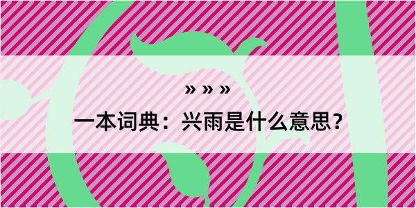 一本词典：兴雨是什么意思？