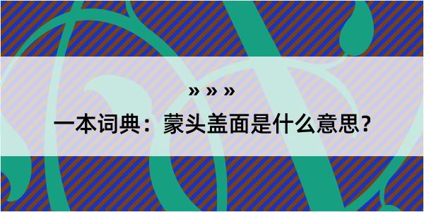 一本词典：蒙头盖面是什么意思？