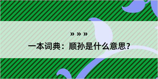 一本词典：顺孙是什么意思？