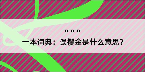 一本词典：误攫金是什么意思？