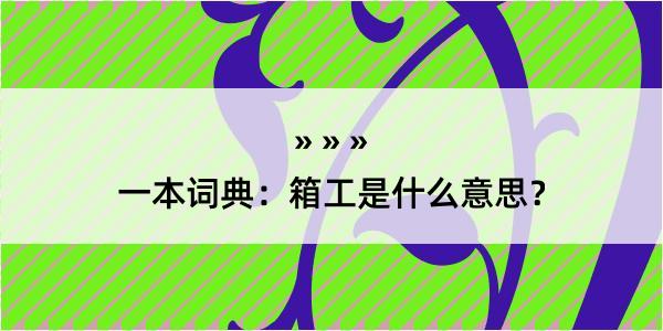 一本词典：箱工是什么意思？