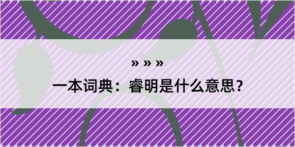 一本词典：睿明是什么意思？