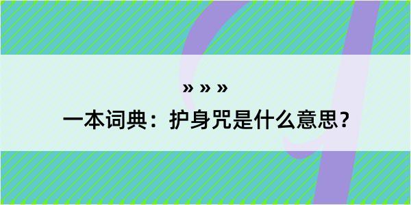 一本词典：护身咒是什么意思？