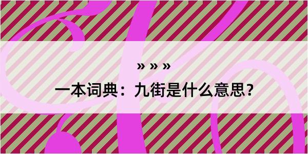 一本词典：九街是什么意思？