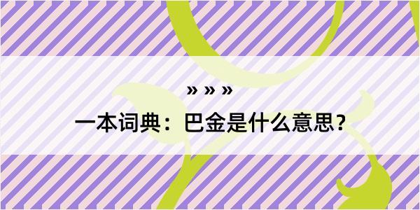 一本词典：巴金是什么意思？