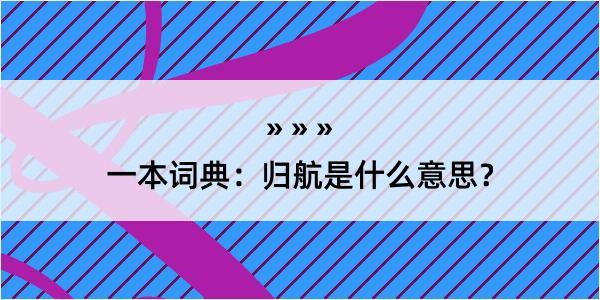 一本词典：归航是什么意思？