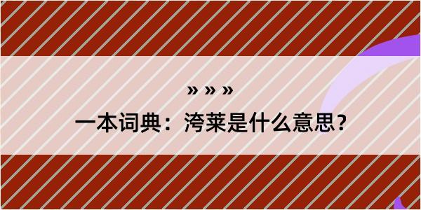 一本词典：洿莱是什么意思？