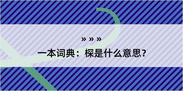 一本词典：棎是什么意思？