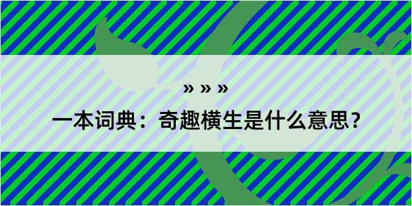 一本词典：奇趣横生是什么意思？