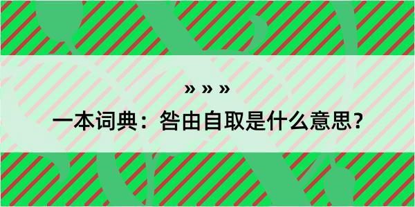 一本词典：咎由自取是什么意思？