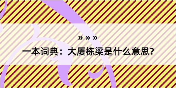 一本词典：大厦栋梁是什么意思？