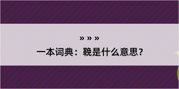 一本词典：鞔是什么意思？