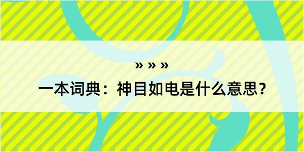 一本词典：神目如电是什么意思？