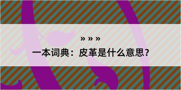 一本词典：皮革是什么意思？