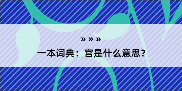 一本词典：宫是什么意思？