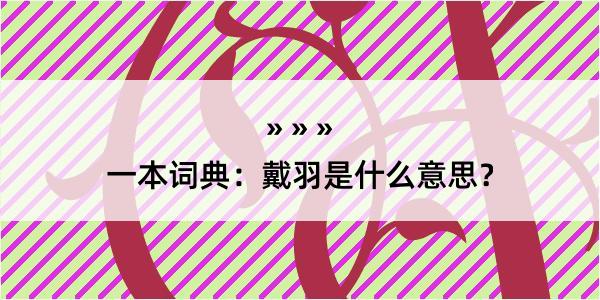 一本词典：戴羽是什么意思？