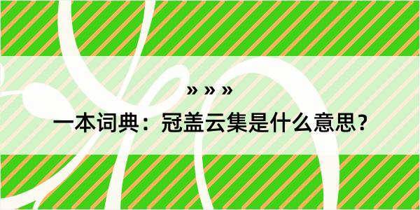 一本词典：冠盖云集是什么意思？