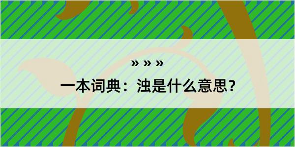 一本词典：浊是什么意思？