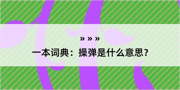 一本词典：操弹是什么意思？