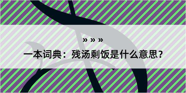 一本词典：残汤剩饭是什么意思？