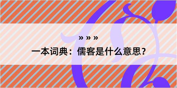 一本词典：儒客是什么意思？