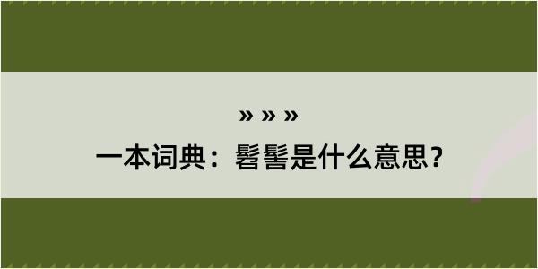 一本词典：髫髻是什么意思？