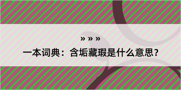 一本词典：含垢藏瑕是什么意思？