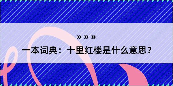 一本词典：十里红楼是什么意思？