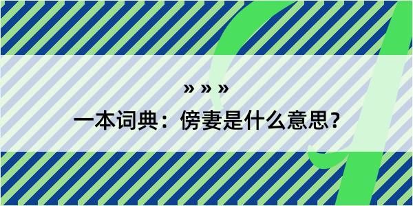 一本词典：傍妻是什么意思？