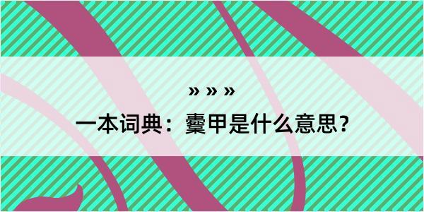 一本词典：櫜甲是什么意思？