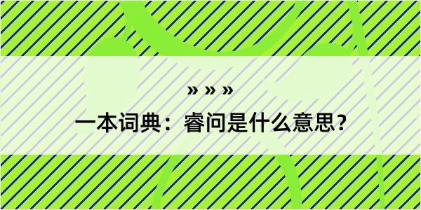 一本词典：睿问是什么意思？