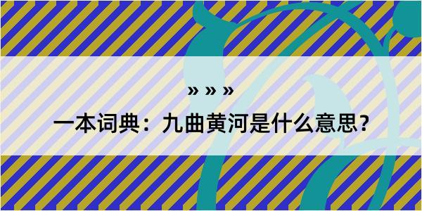 一本词典：九曲黄河是什么意思？