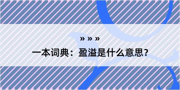 一本词典：盈溢是什么意思？