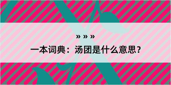 一本词典：汤团是什么意思？