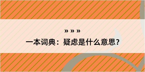 一本词典：疑虑是什么意思？