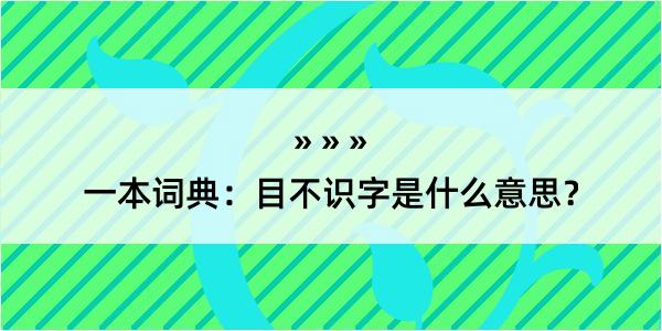 一本词典：目不识字是什么意思？