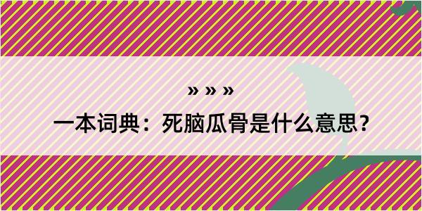 一本词典：死脑瓜骨是什么意思？