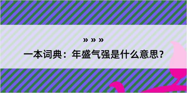 一本词典：年盛气强是什么意思？