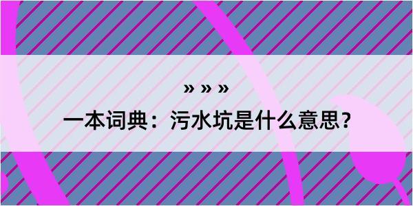 一本词典：污水坑是什么意思？