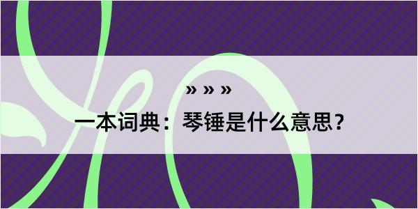 一本词典：琴锤是什么意思？