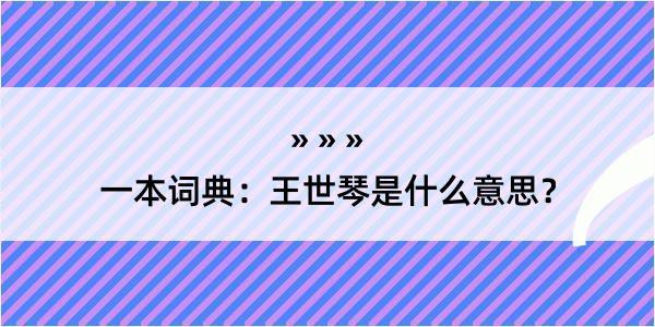 一本词典：王世琴是什么意思？