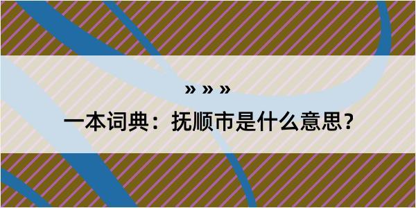 一本词典：抚顺市是什么意思？