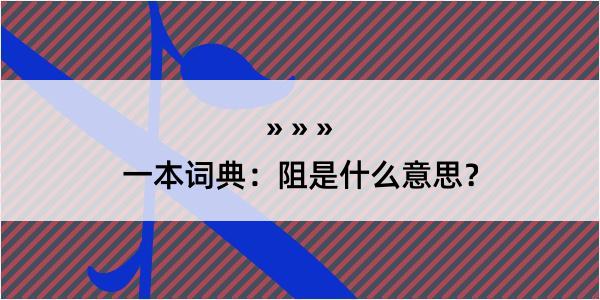 一本词典：阻是什么意思？